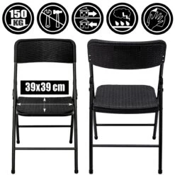 4 Klappstühle Bis 150kg - 50x46x83,5 Balkonstuhl - Gartenstuhl In Rattan-Optik 8 4 Klappstühle Bis 150kg - 50x46x83,5 Balkonstuhl - Gartenstuhl In Rattan-Optik -OUTSUNNY Verkäufe 8600295800 4558 prod 003