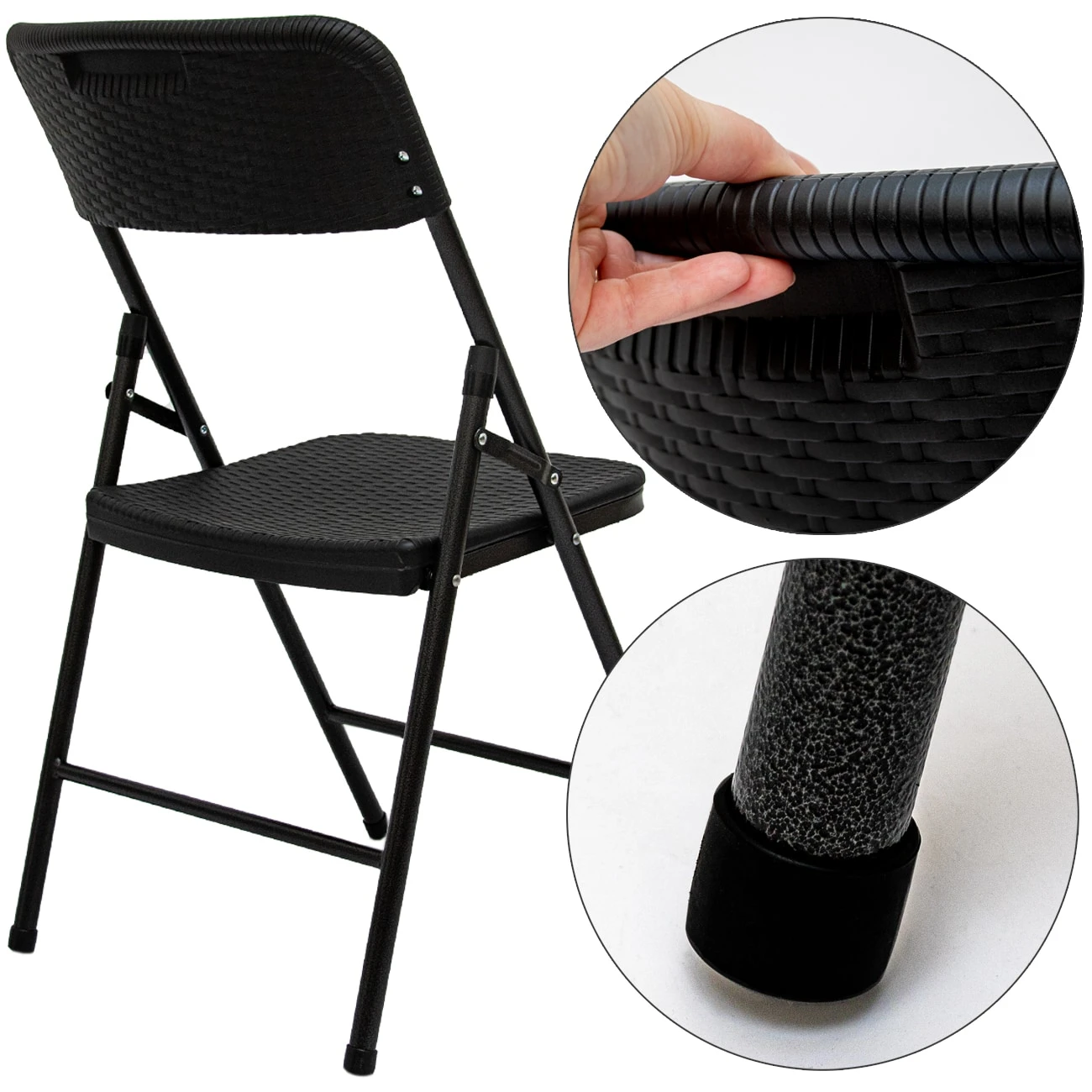 4 Klappstühle Bis 150kg - 50x46x83,5 Balkonstuhl - Gartenstuhl In Rattan-Optik 4 4 Klappstühle Bis 150kg - 50x46x83,5 Balkonstuhl - Gartenstuhl In Rattan-Optik – Bild 4