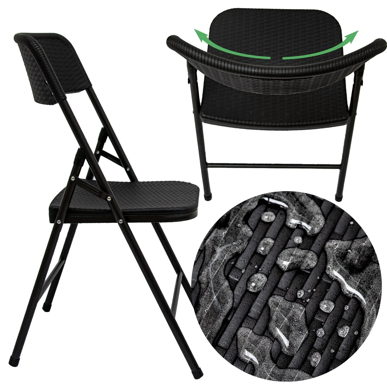 4 Klappstühle Bis 150kg - 50x46x83,5 Balkonstuhl - Gartenstuhl In Rattan-Optik 5 4 Klappstühle Bis 150kg - 50x46x83,5 Balkonstuhl - Gartenstuhl In Rattan-Optik – Bild 5