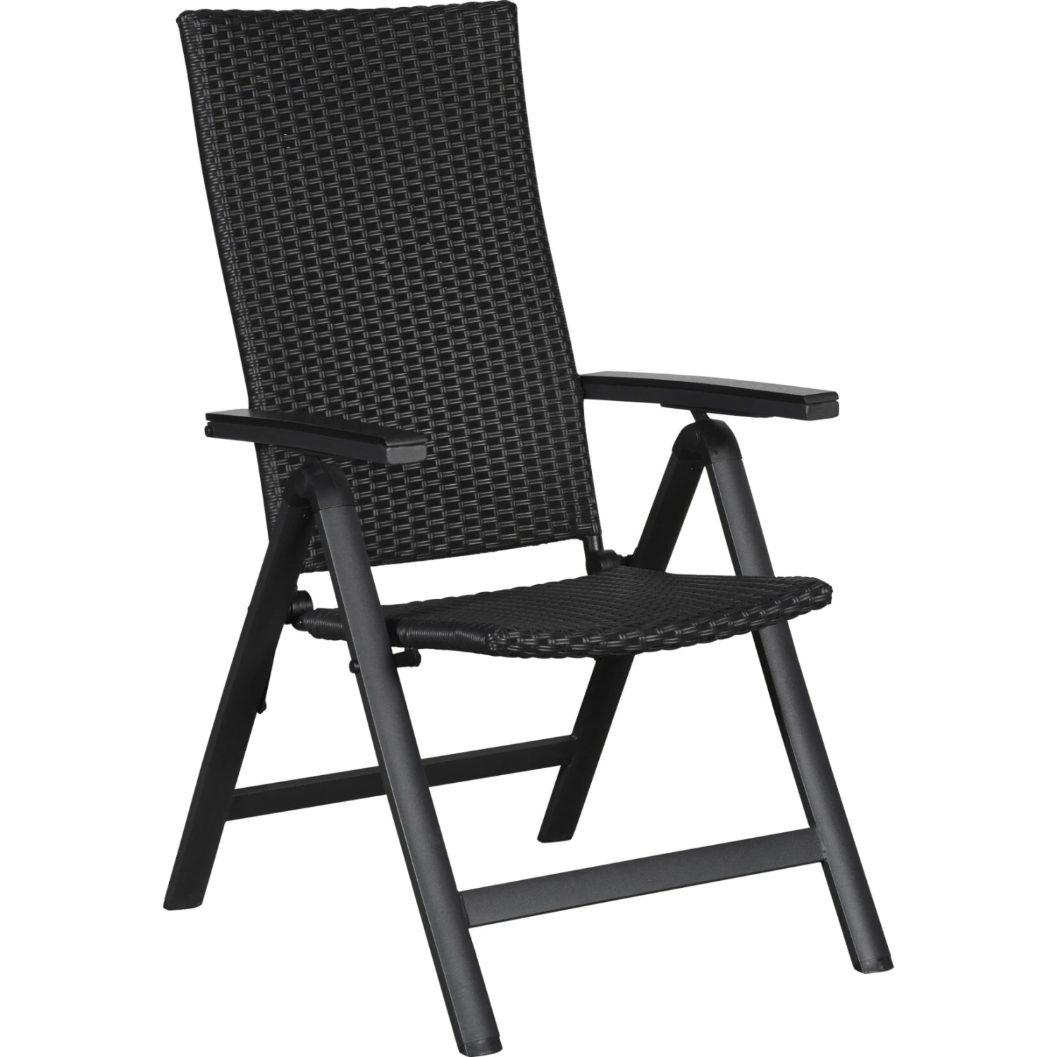 4x Kars Gartenstuhl 6 Positionen Schwarz/grau Hochlehner Stuhl Garten Sessel 2 4x Kars Gartenstuhl 6 Positionen Schwarz/grau Hochlehner Stuhl Garten Sessel – Bild 2