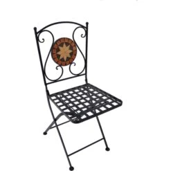 3tlg. Balkon Set Mosaik Garten Terrasse Metall Stuhl Tisch Beistelltisch Stühle -OUTSUNNY Verkäufe 8600296500 31697 prod 003