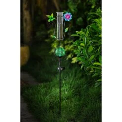 Solar Garten Wetterstation Regenmesser Schmetterlinge Metall Deko Gartenstecker -OUTSUNNY Verkäufe 8600296500 38221 prod 003