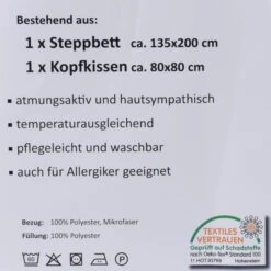 Premium Steppbettdecken Set Mit Kopfkissen Steppbettdecke 135x200 Cm Kopfkissen 80x80 -OUTSUNNY Verkäufe 8600298500 4501 prod 003