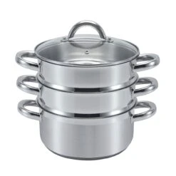 SSW Vitalo Dampfgarer Dampfkochtopf Kochtopf Edelstahl Ø 24 Cm 4,3 L 4-teilig