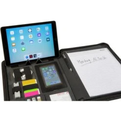 GENIE München A4 Schreibmappe Mit Tabletfach Handyfach Konferenzmappe Aktenmappe