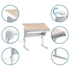 Kinderschreibtisch BELIA Melaminharzbeschichtete Spanplatte, Gestell Pulverbeschichteter Stahl Hjh OFFICE 8 Kinderschreibtisch BELIA Melaminharzbeschichtete Spanplatte, Gestell Pulverbeschichteter Stahl Hjh OFFICE -OUTSUNNY Verkäufe 8600313100 705110 prod 003