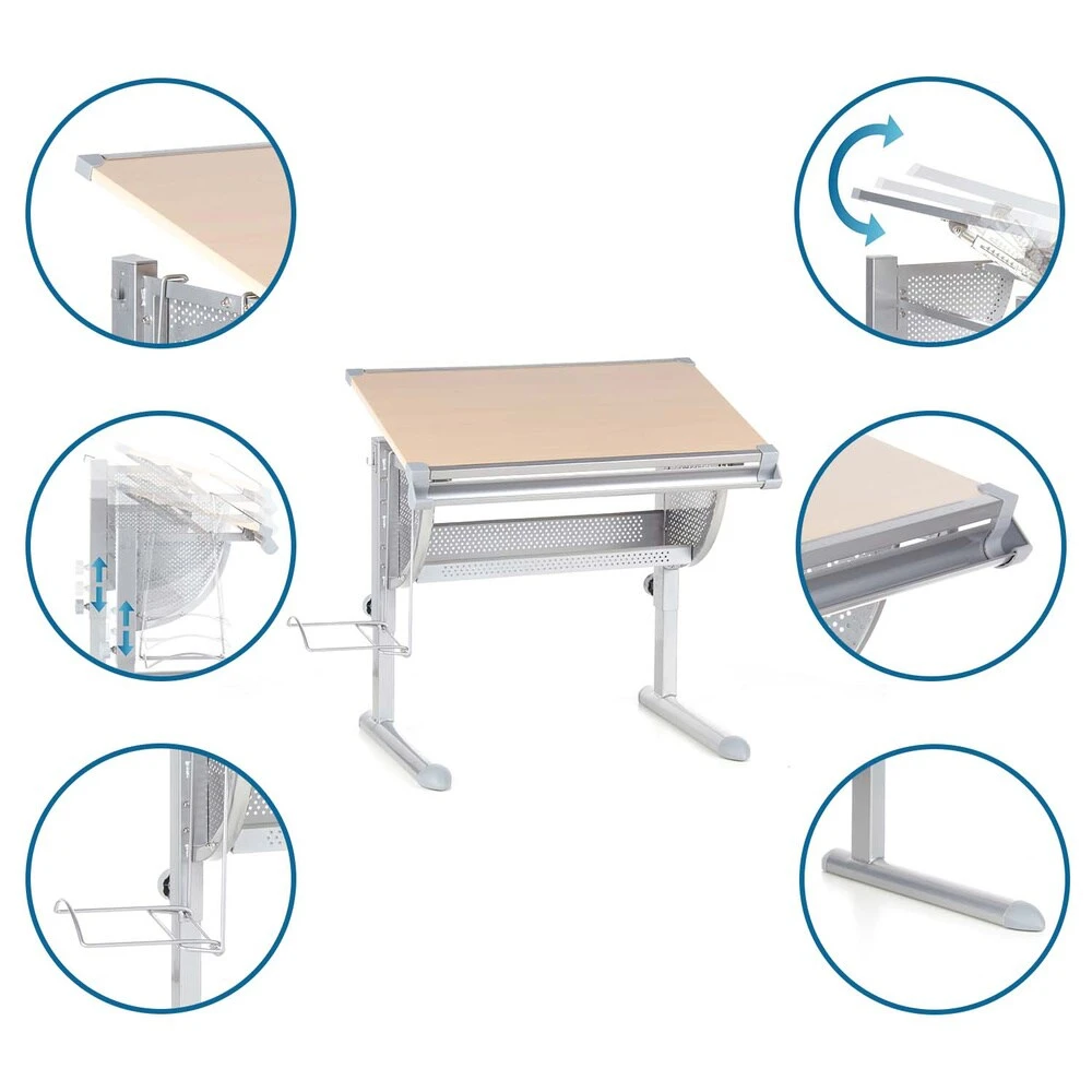 Kinderschreibtisch BELIA Melaminharzbeschichtete Spanplatte, Gestell Pulverbeschichteter Stahl Hjh OFFICE 3 Kinderschreibtisch BELIA Melaminharzbeschichtete Spanplatte, Gestell Pulverbeschichteter Stahl Hjh OFFICE – Bild 3