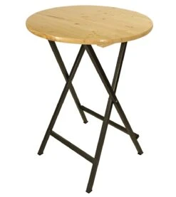 DEGAMO Stehtisch ZÜRICH 78cm Klappbar, Metall + Holz Lackiert