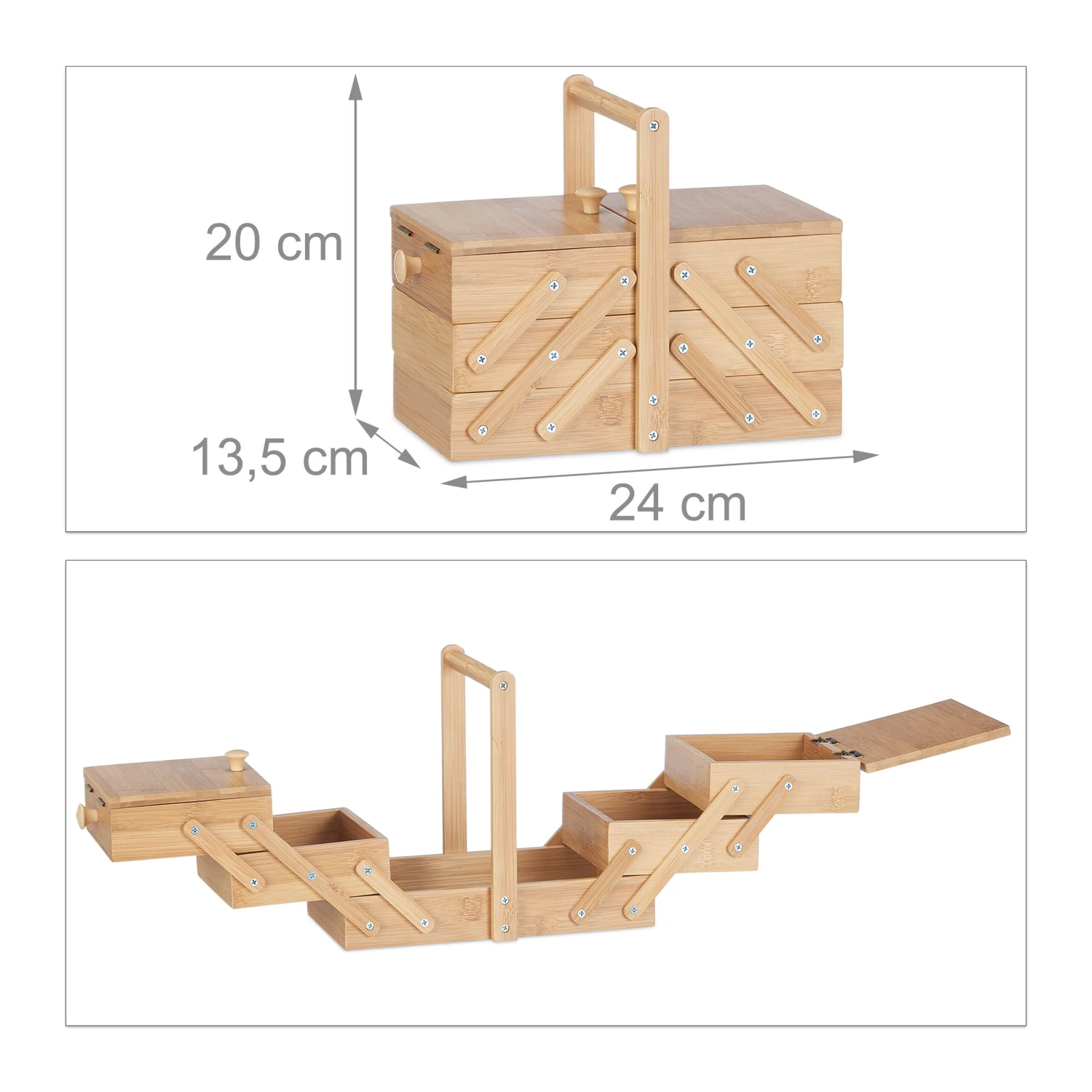 Relaxdays Nähkästchen Klein Aus Bambus 4 Relaxdays Nähkästchen Klein Aus Bambus – Bild 4