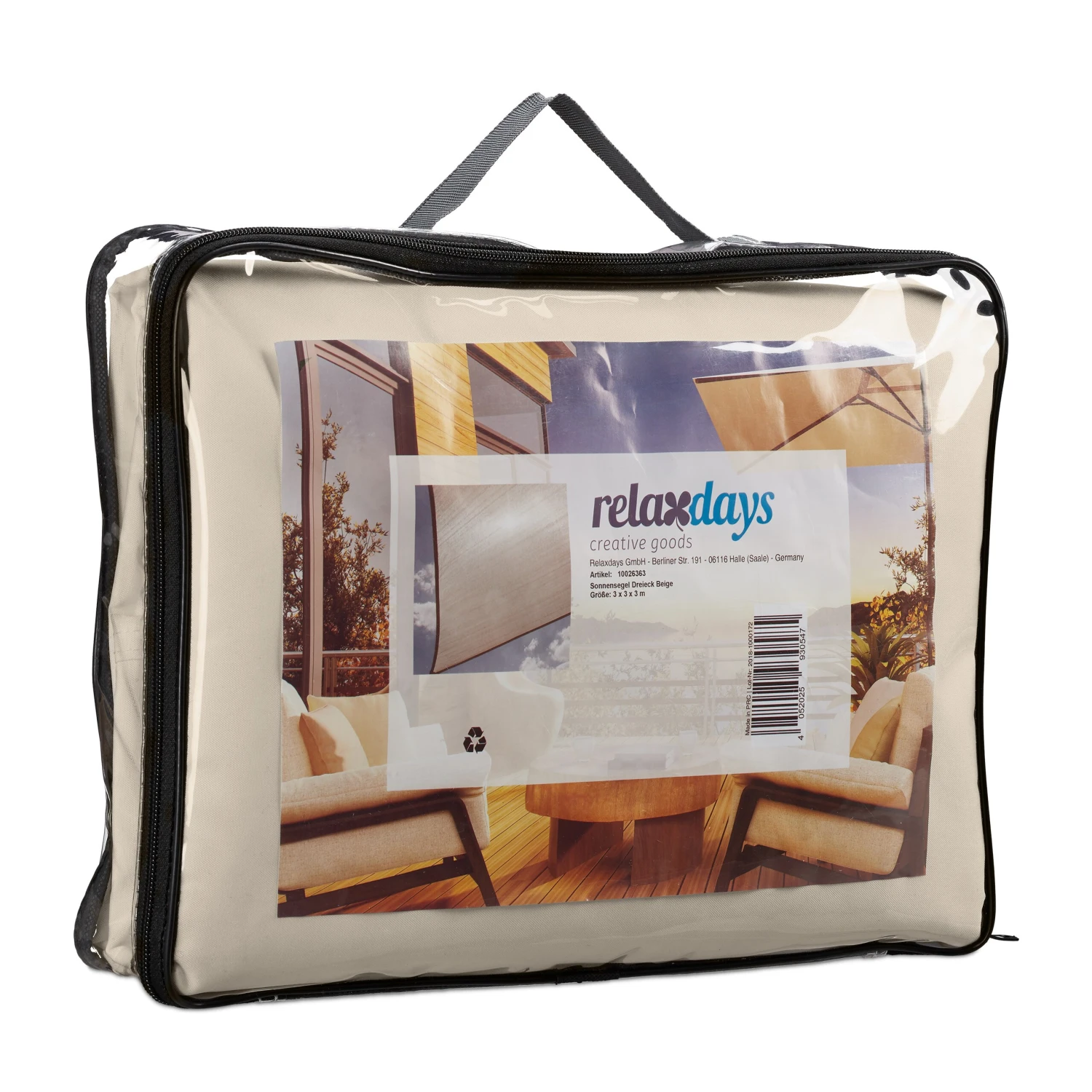Relaxdays Sonnensegel Dreieck Beige 5 Relaxdays Sonnensegel Dreieck Beige – Bild 5