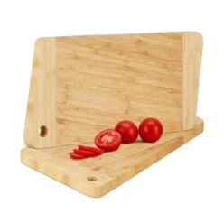 Relaxdays 2 X Schneidebrett Bambus Mit Loch