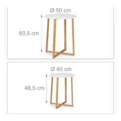 Relaxdays Beistelltisch 2er Set Weiß -OUTSUNNY Verkäufe 8600323900 100321930 prod 004