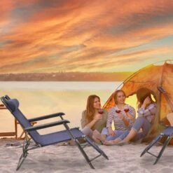 Relaxdays 1 X Sonnenliege Klappbar Dunkelblau -OUTSUNNY Verkäufe 8600323900 100330700 prod 003