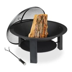 Relaxdays Feuerschale XXL Mit Funkenschutz