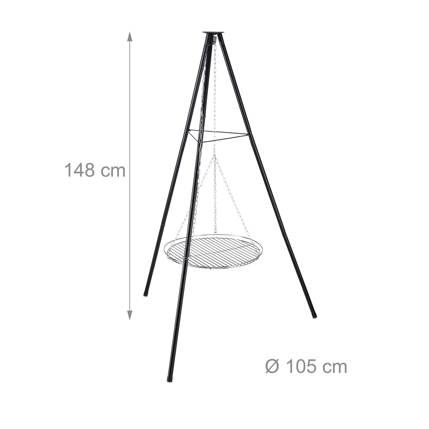 Relaxdays Schwenkgrill Mit Grillrost & Feuerschale 4 Relaxdays Schwenkgrill Mit Grillrost & Feuerschale – Bild 4