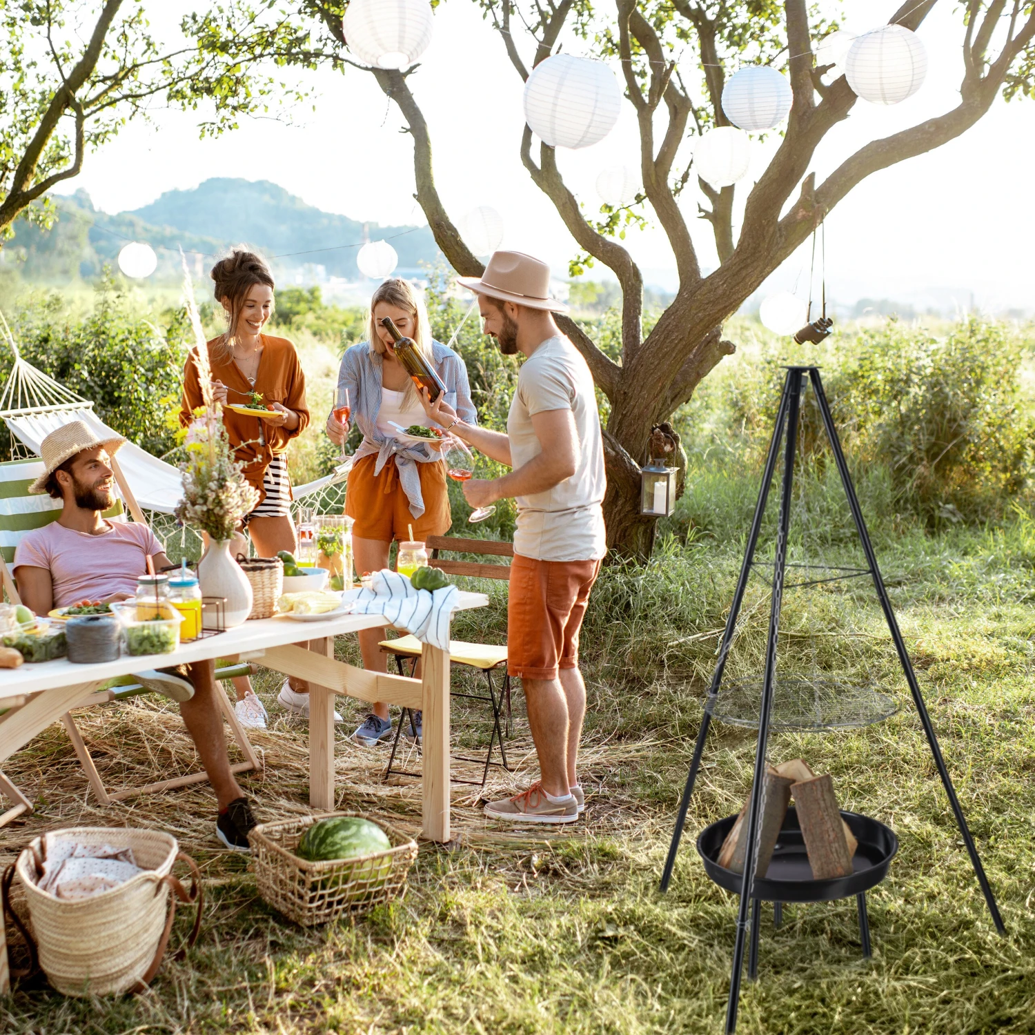 Relaxdays Schwenkgrill Mit Grillrost & Feuerschale 6 Relaxdays Schwenkgrill Mit Grillrost & Feuerschale – Bild 6