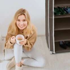 Relaxdays 1 X Schuhschrank Stoffbezug Beige -OUTSUNNY Verkäufe 8600323900 100338990 prod 003