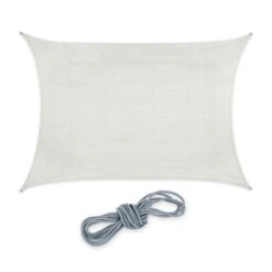 Relaxdays Rechteckiges HDPE Sonnensegel Weiß