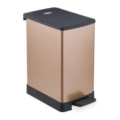 Relaxdays Kosmetikeimer Absenkautomatik Gold