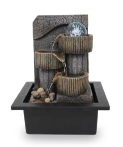 Zimmerbrunnen Tischbrunnen FoTino Antik Braun Led 26 Cm 10973