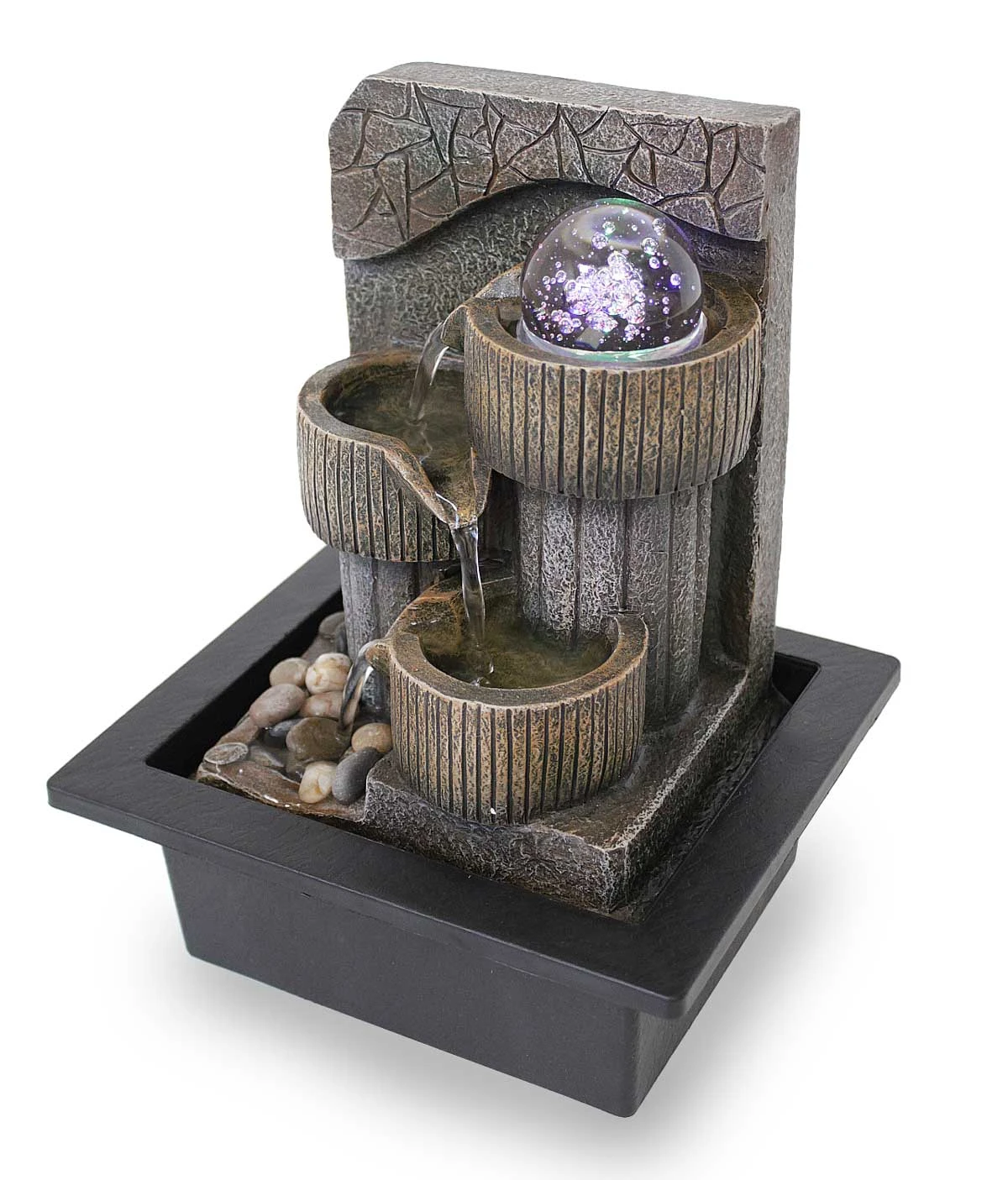 Zimmerbrunnen Tischbrunnen FoTino Antik Braun Led 26 Cm 10973 2 Zimmerbrunnen Tischbrunnen FoTino Antik Braun Led 26 Cm 10973 – Bild 2