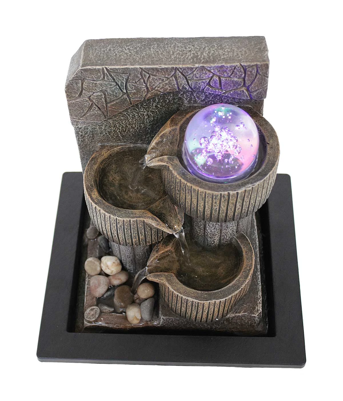 Zimmerbrunnen Tischbrunnen FoTino Antik Braun Led 26 Cm 10973 3 Zimmerbrunnen Tischbrunnen FoTino Antik Braun Led 26 Cm 10973 – Bild 3