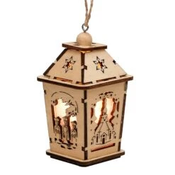 SIGRO Holz Mini-Laterne, 4-fach Sort., LED, 1 Stück Natur -OUTSUNNY Verkäufe 8600330400 2199424 prod 003