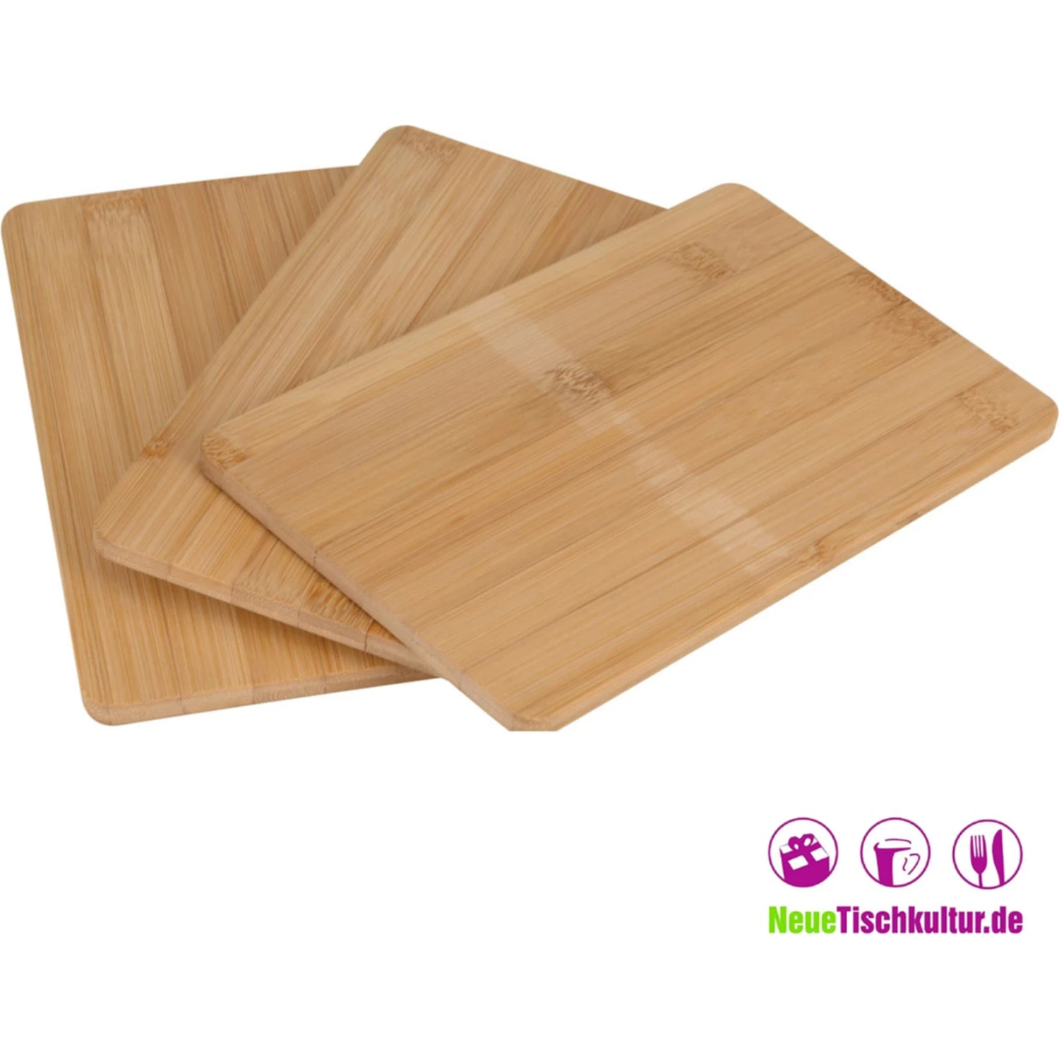 Neuetischkultur Schneidebrett 3-teilig Bambusholz 2 Neuetischkultur Schneidebrett 3-teilig Bambusholz – Bild 2