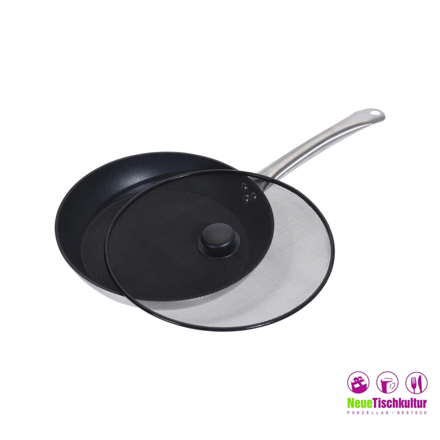 Neuetischkultur Pfannenschutz/Spritzschutz Aus Feinmaschigem Metallsieb 2 Neuetischkultur Pfannenschutz/Spritzschutz Aus Feinmaschigem Metallsieb – Bild 2