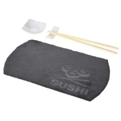 Neuetischkultur Sushi-Set 4-teilig Schiefer/Bambus/Keramik