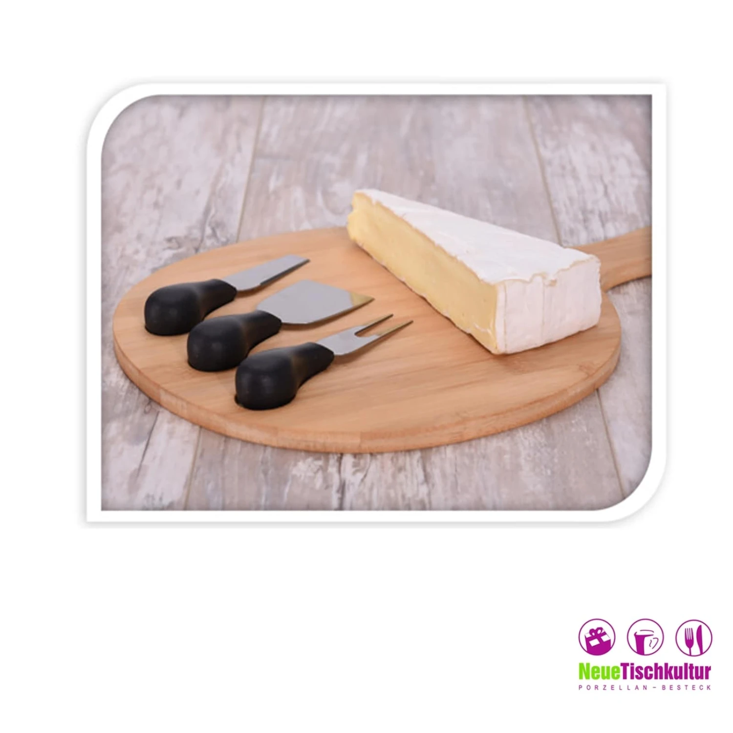 Neuetischkultur Käse-Set, Brett Mit Messer Bambusholz 2 Neuetischkultur Käse-Set, Brett Mit Messer Bambusholz – Bild 2