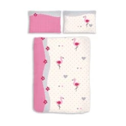 HTI-Living Renforcé Bettwäsche 2tlg. 100 X 135 Cm Flamingo Himbeer
