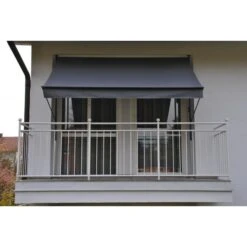 Angerer Klemmmarkise Dunkelgrau 250 Cm Balkonmarkise Markise Balkon Handkurbel