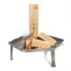 Acerto® Massive Feuerschale 55cm + 1 Flammlachsbrett + 5 Stk. Kaminholz Buche -OUTSUNNY Verkäufe 8600335800 34384 prod 004