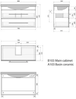 Posseik Badmöbelset Portus 700 SlimLine -OUTSUNNY Verkäufe 8600335800 38216 prod 006