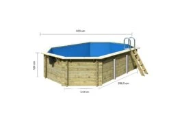 CHILLROI | Achteckiger Massivholz Pool Länglich, 358 X 569 X 124 Cm, Modell 4 | Inkl. Zubehör Und Pool Leitern -OUTSUNNY Verkäufe 8600335800 53418 prod 003