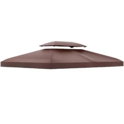 Outsunny Ersatzdach Für Metall Gartenpavillon Kaffeebraun 3 X 4 M (BxL) | Dach Gartenpavillon Metall-Pavillon Partyzelt