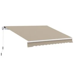 Outsunny Alu-Gelenkarmmarkise Für Wandmontage Beige 4 X 3 M (BxL) | Aluminium-Gelenkarm-Markise Alu-Markise Markise