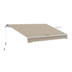 Outsunny Alu-Gelenkarmmarkise Für Wandmontage Beige 4 X 3 M (BxL) | Aluminium-Gelenkarm-Markise Alu-Markise Markise -OUTSUNNY Verkäufe 8600336600 01 0124 prod 005