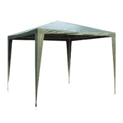 Outsunny Gartenpavillon Mit Klicksystem Dunkelgrün 270 X 270 X 245 Cm (LxBxH) | Gartenzelt Partyzelt Bierzelt Festzelt Pavillon