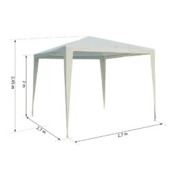 Outsunny Gartenpavillon Mit Klicksystem Weiß 270 X 270 X 245 Cm (LxBxH) | Gartenzelt Partyzelt Bierzelt Festzelt Pavillon -OUTSUNNY Verkäufe 8600336600 01 0193 prod 005
