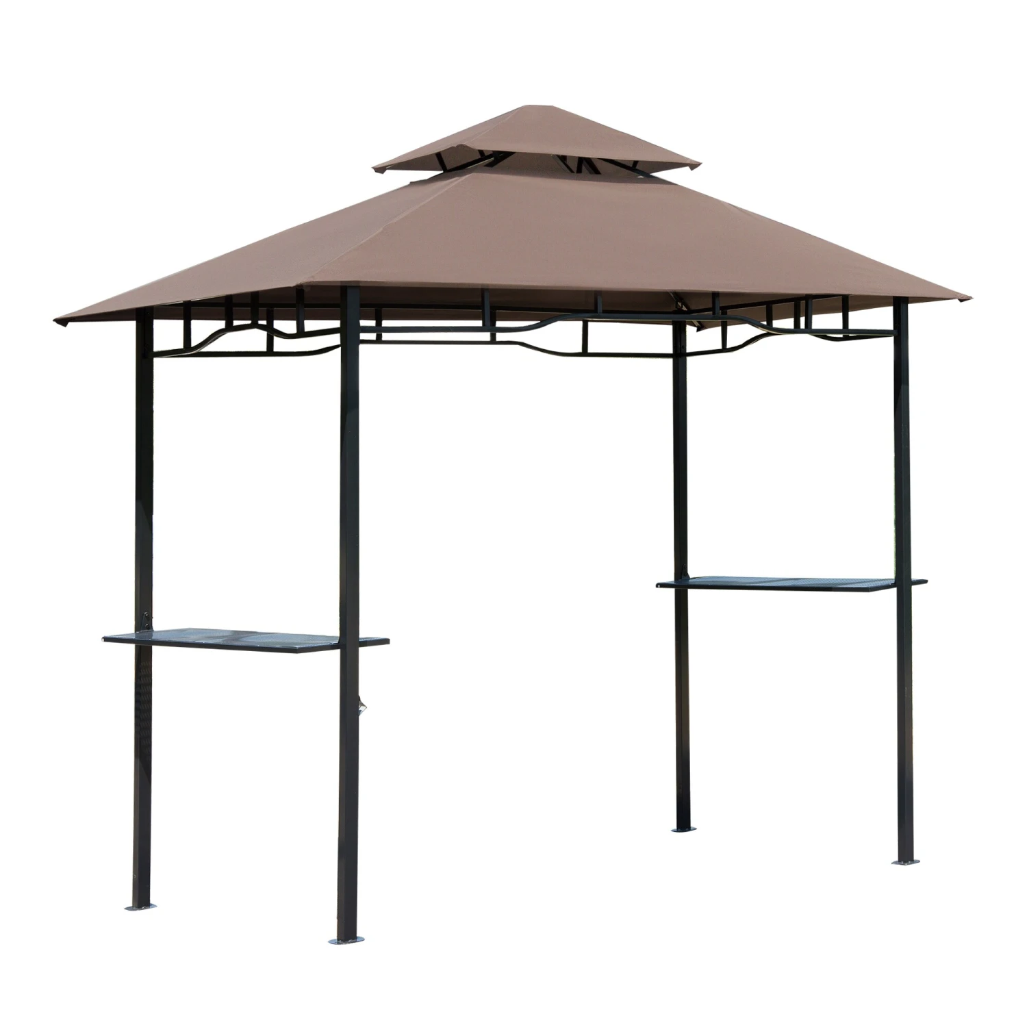 Outsunny Grillpavillon Mit Doppeldach Kaffeebraun, Schwarz 245 X 150 X 255 Cm (LxBxH) | Gartenpavillon Partyzelt Balkonpavillon Bierzelt 1 Outsunny Grillpavillon Mit Doppeldach Kaffeebraun, Schwarz 245 X 150 X 255 Cm (LxBxH) | Gartenpavillon Partyzelt Balkonpavillon Bierzelt