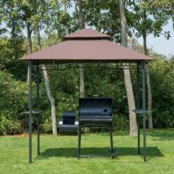 Outsunny Grillpavillon Mit Doppeldach Kaffeebraun, Schwarz 245 X 150 X 255 Cm (LxBxH) | Gartenpavillon Partyzelt Balkonpavillon Bierzelt 9 Outsunny Grillpavillon Mit Doppeldach Kaffeebraun, Schwarz 245 X 150 X 255 Cm (LxBxH) | Gartenpavillon Partyzelt Balkonpavillon Bierzelt -OUTSUNNY Verkäufe 8600336600 01 0272 prod 004