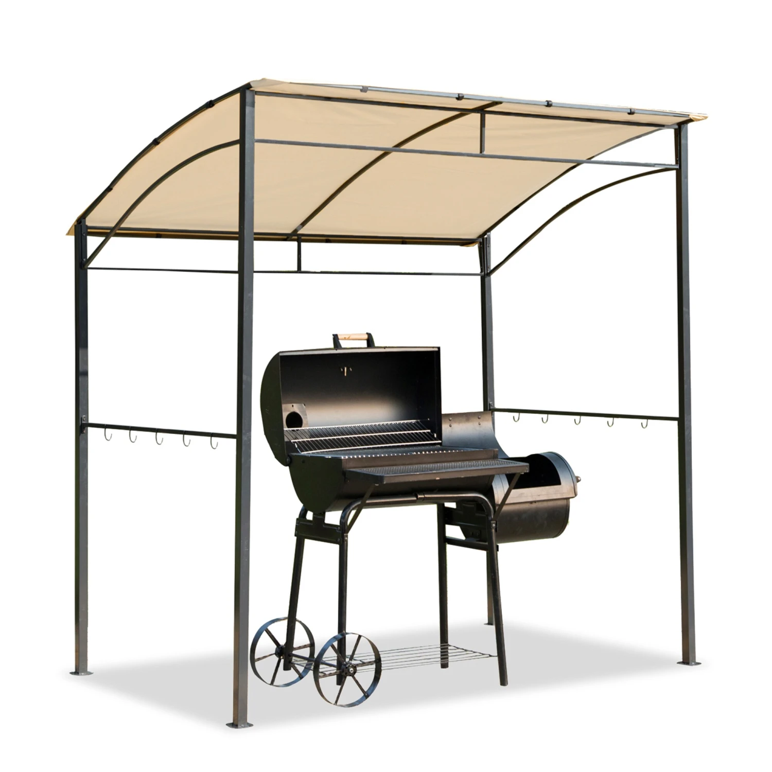 Outsunny Grillpavillon Mit Flammenschutzdach Silber, Gelb 215 X 150 X 180 / 220 Cm (LxBxH) | BBQ-Pavillon Partyzelt Bierzelt Gartenpavillon 1 Outsunny Grillpavillon Mit Flammenschutzdach Silber, Gelb 215 X 150 X 180 / 220 Cm (LxBxH) | BBQ-Pavillon Partyzelt Bierzelt Gartenpavillon