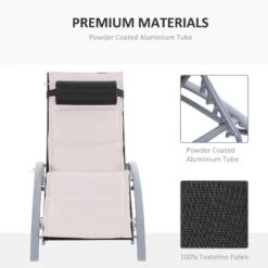 Outsunny Sonnenliege Mit Liegematte 170 X 64 X 80 Cm (LxBxH) | Gartenstuhl Liegestuhl Gartenliege Gartenmöbel -OUTSUNNY Verkäufe 8600336600 01 0705 prod 006