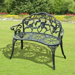Outsunny Gartenbank Als 2-Sitzer Schwarz 100 X 54 X 80 Cm (LxBxH) | Parkbank Sitzbank Bank Gartenmöbel 2-Sitzer -OUTSUNNY Verkäufe 8600336600 01 0794 prod 004