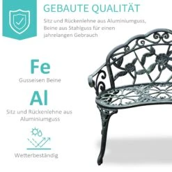 Outsunny Gartenbank Als 2-Sitzer Schwarz 100 X 54 X 80 Cm (LxBxH) | Parkbank Sitzbank Bank Gartenmöbel 2-Sitzer -OUTSUNNY Verkäufe 8600336600 01 0794 prod 006