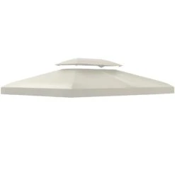 Outsunny Ersatzdach Für Metall-Gartenpavillon Cremeweiß 3 X 4 M (BxL) | Dach Metall-Pavillon Pavillondach Partyzelt