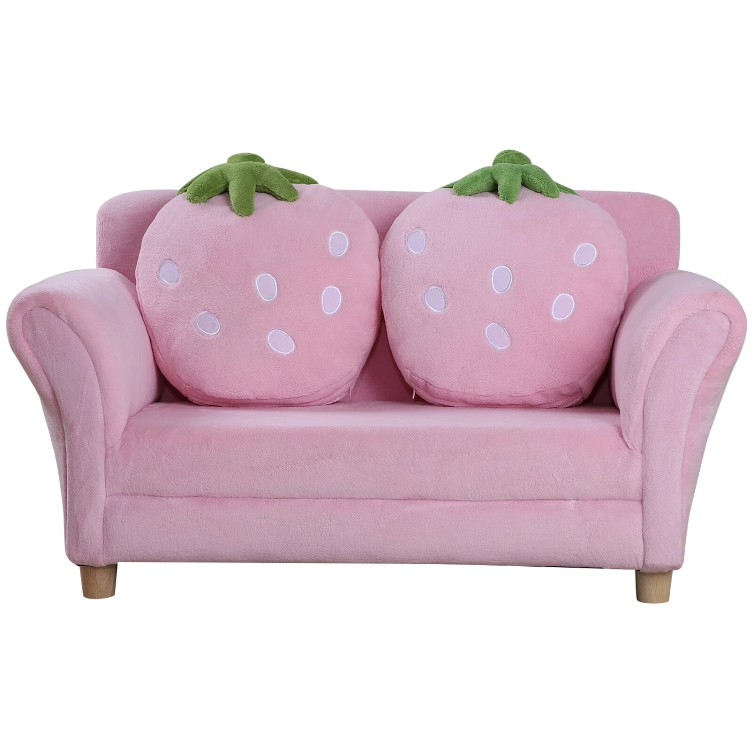 HOMCOM Kinder Erdbeersofa Rosa, Grün 90 X 50 X 43 Cm (LxBxH) | Kindersessel Softsofa Kinderzimmer Sofa Sessel 2 HOMCOM Kinder Erdbeersofa Rosa, Grün 90 X 50 X 43 Cm (LxBxH) | Kindersessel Softsofa Kinderzimmer Sofa Sessel – Bild 2