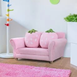HOMCOM Kinder Erdbeersofa Rosa, Grün 90 X 50 X 43 Cm (LxBxH) | Kindersessel Softsofa Kinderzimmer Sofa Sessel 8 HOMCOM Kinder Erdbeersofa Rosa, Grün 90 X 50 X 43 Cm (LxBxH) | Kindersessel Softsofa Kinderzimmer Sofa Sessel -OUTSUNNY Verkäufe 8600336600 55 0014 prod 003